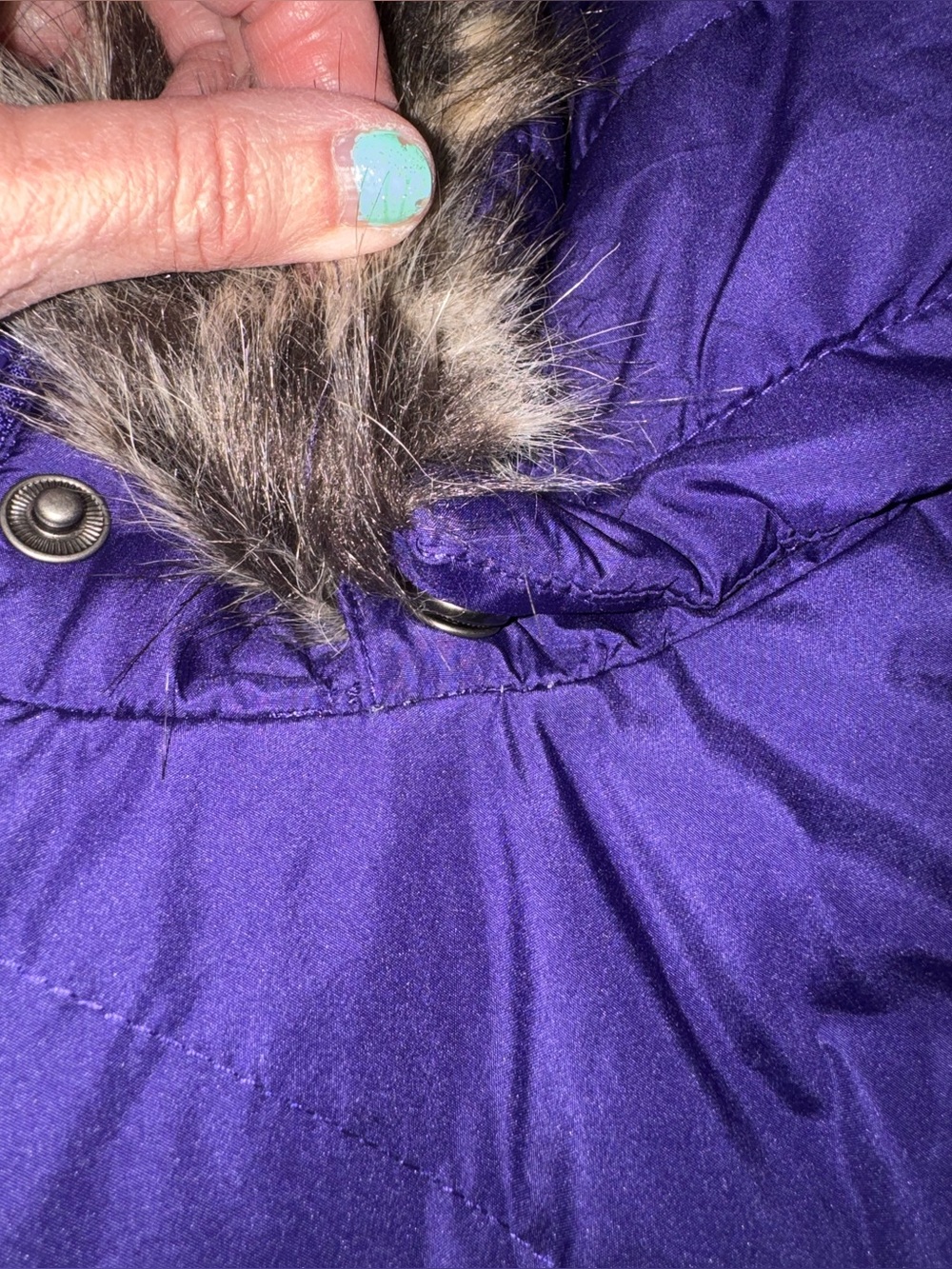 Lands’ End Women’s Down Faux Fur Winter Coat in Vibrant Concord - Picture 10 of 14